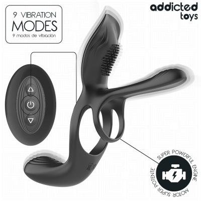 Addicted Toys Double Penis Ring with Clitoral Stimulator - image 2