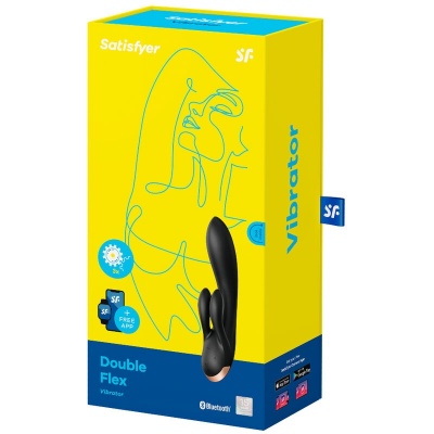 Satisfyer Double Flex Rabbit Vibrator App Black - image 4