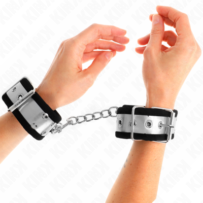Kink Thin Wrist Restraints Black Silver 30CM - image 1