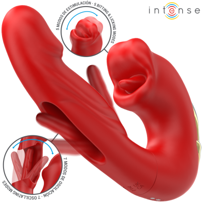 INTENSE Nathy Double Vibrator Sucking Mouth Red - image 2