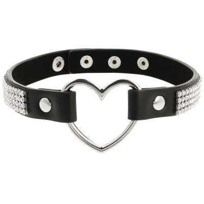 Coquette Chic Desire Vegan Leather Choker with Heart - image 3