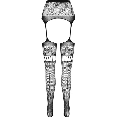 Passion S030 Stockings with Garter Black One Size - image 6