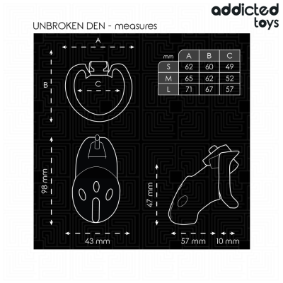 Addicted Toys Locked Unbroken Den Penis Cage 9.8cm - image 5