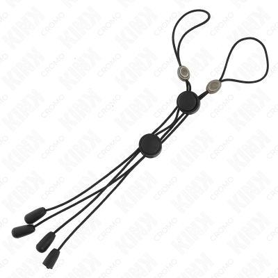 KINK - Black Detail Nipple Clamps With Black Elastic