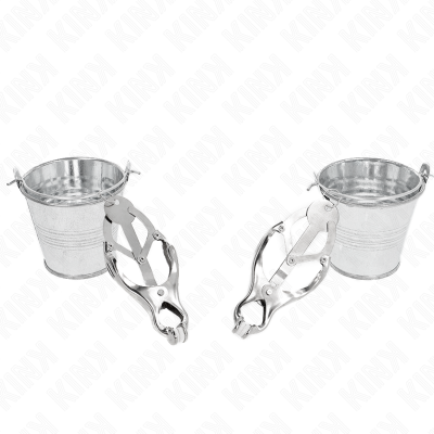 KINK Japanese Clover Nipple Clamps With Buckets Silver - image 3