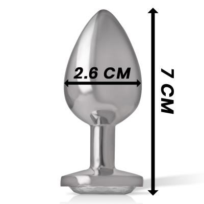 Intense - Aluminum Metal Anal Plug With Silver Crystal Size S - image 6