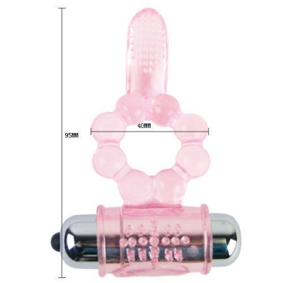 Baile - Silicone Ring 10 Tongue Rhythms With Pink Vibration - image 2