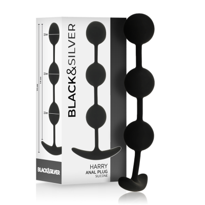 Black&silver - Harry Anal Rosary 3 Silicone Spheres 14 CM