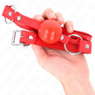 Kink Tpe Ball 4cm Gag with Red Lock - image 4