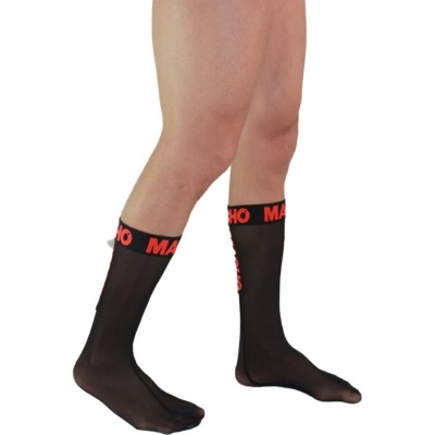 Macho Thin Socks One Size Black/Red - image 3