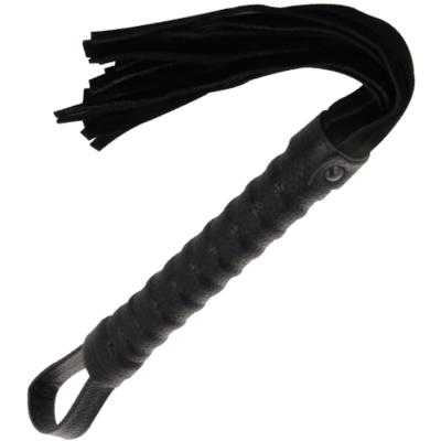 Black Bondage Whip With Leather Handle - image 1