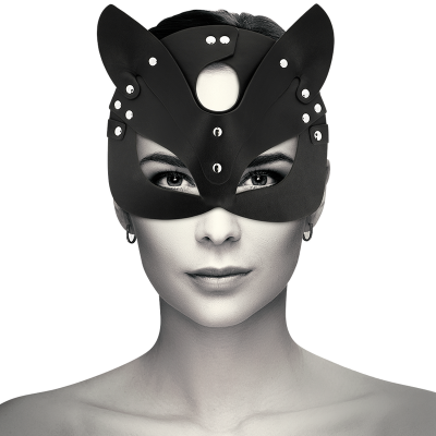Coquette Chic Desire Vegan Leather Mask with Bunny Ears - image 2