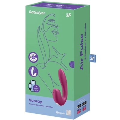 Satisfyer Sunray Stimulator Vibrator App Red - image 3