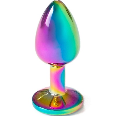 Metal Butt Plug Rainbow Small Size 7 cm