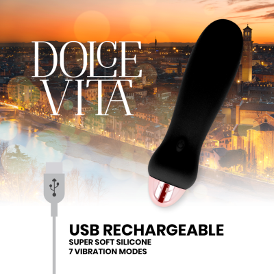Dolce Vita Five Rechargeable Vibrator Black 7-Speed - image 4
