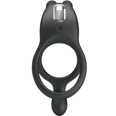 Pretty Love Seth Double Rabbit Vibrating Ring, Black