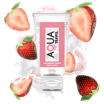 AQUA Travel Strawberry Cream Water-Based Lubricant 50 ML AQUA Travel Strawberry Cream Water-Based Lubricant 50 ML