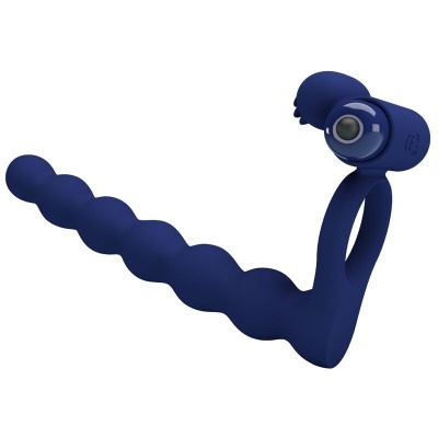 Pretty Love Ajmal Vibrating Ring with Plug Blue