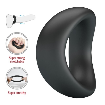 CRAZY BULL - Valen Ergonomic Silicone Cock Ring Black - image 6