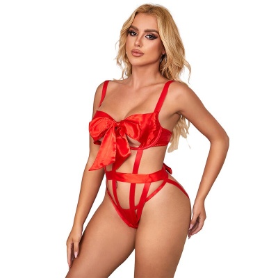 Subblime Sexy Openwork Body Bow Red L/XL - image 3