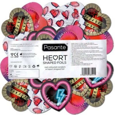 Pasante Red Heart Shape Condoms 144 Units - image 1