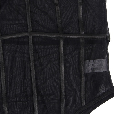 Subblime Black Chain Suspenders Bodysuit S/M - image 8
