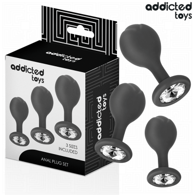 Addicted Toys Set of 3 Anal Plug Silicone Jewel - image 2