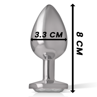 Aluminum Metal Anal Plug White Heart Size M - image 4