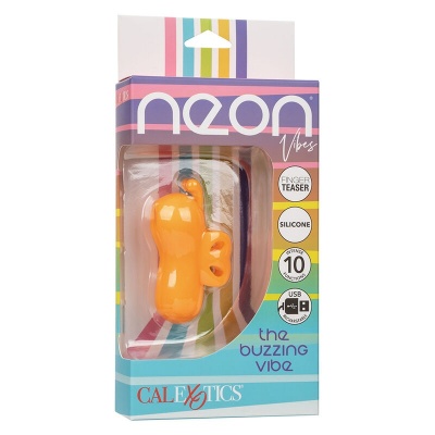Calexotics Neon Vibes Buzzing Finger Stimulator Orange - image 11