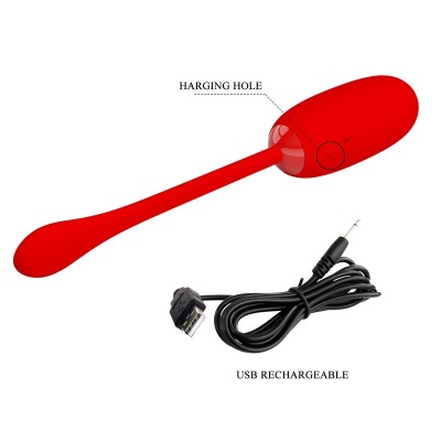 Pretty Love — Julius Waterproof-Rechargeable Vibrating Egg Red - image 9
