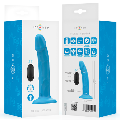 Intense Phoebe Realistic Vibrator 19cm - Blue Remote - image 8