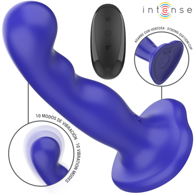 Intense Shorty Vibrator Blue Suction Cup Remote