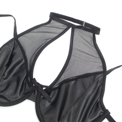 Subblime Leather Bra & Skirt Set Black S/M - image 5