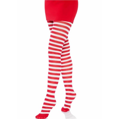 White/Red Striped Tights - image 2