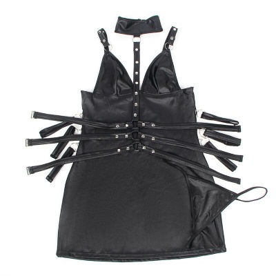 Subblime Leather Bondage Dress Black S/M - image 6