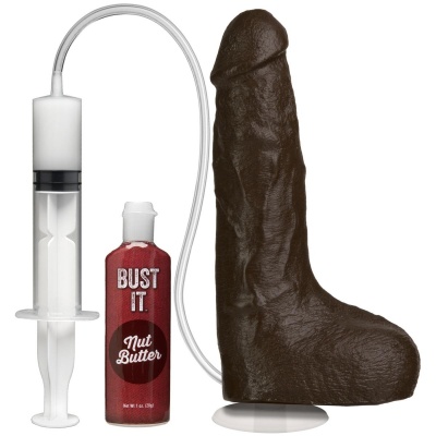 Foto van Bust It - Spuitende Realistische Penis - Chocolade