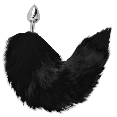 Darkness Anal Plug Silver 8 CM Black Tail - image 2