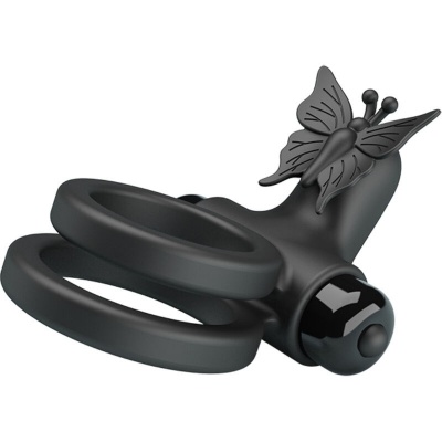 Pretty Love Double Vibrating Ring Black Stimulator - image 6