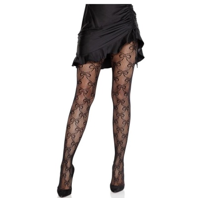 Leg Avenue Fishnet Tights Bow - image 1