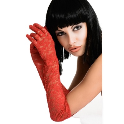 Chilirose CR 3071 Lace Evening Gloves Red