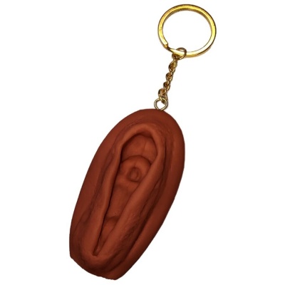 Diablo Picante Vagina-Shaped Keychain, Dark Tone