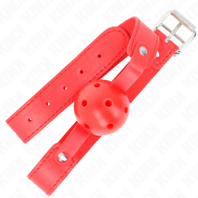 Kink Breathable Ball Gag, Red, 4.5cm, 65x2.5cm - image 2