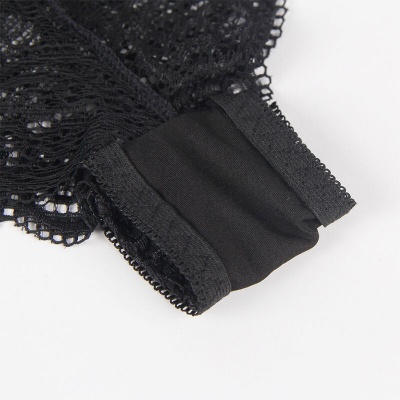 Subblime 953911 Silk Lace Nightgown + Panties Black S/M - image 10