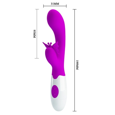 Pretty Love Butterfly Kiss Rabbit Vibrator - Purple - image 8