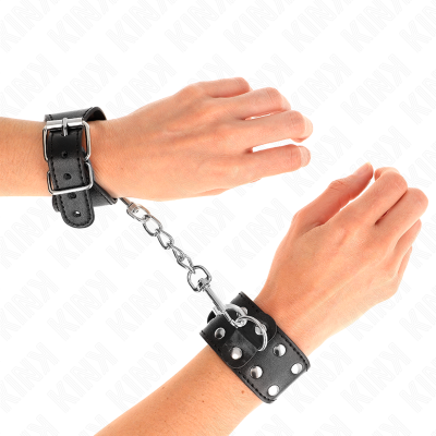 Kink Wristbands with Double Stud Lines, Black - image 1