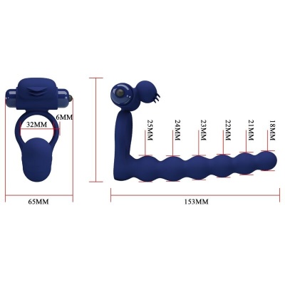 Pretty Love Ajmal Vibrating Ring with Plug Blue - image 7