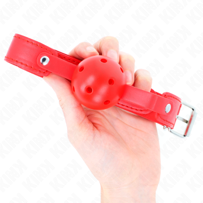 Kink Breathable Ball Gag, Red, 4.5cm, 65x2.5cm - image 3