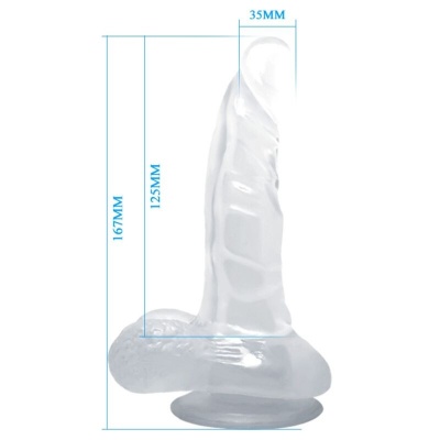 Baile Realistic Dildo Transparent 16.7 CM - image 5