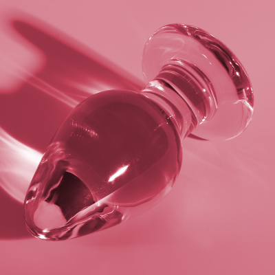 Model 3 Anal Plug Borosilicate Glass Pink 11 cm -o- 5 cm