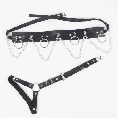 Subblime Leather Belt Garter Harness Rings - image 4